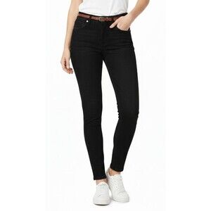 NYDJ Alina Legging Jeans Size 4P Petite Black Denim LiftTuck Technology Slim EUC